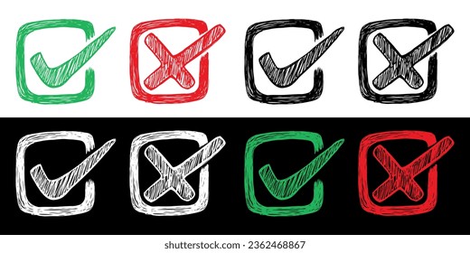 collection of ticks and crosses