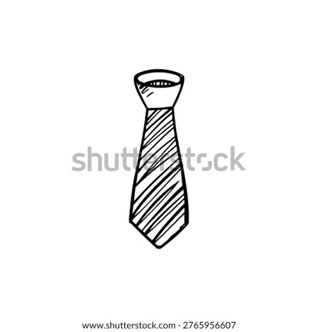 Collection of tie and cufflinks icons. Vector set of hand drawn necktie and cufflink doodles. Formal wear fashion accessories. Business man style. Vector illustration.