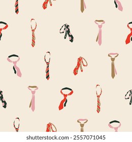 Collection of Tie Vector Seamless Pattern illustration for Print, Wallpaper, Decoration.