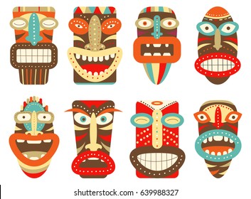 1,396 Tiki mask set Images, Stock Photos & Vectors | Shutterstock