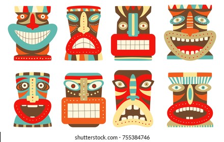 1,396 Tiki mask set Images, Stock Photos & Vectors | Shutterstock