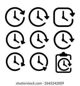 Collection of Time Clocks with Check and Cross Marks