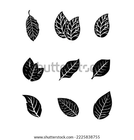 Collection tobacco leaf vector. tobacco icon. cigarette.