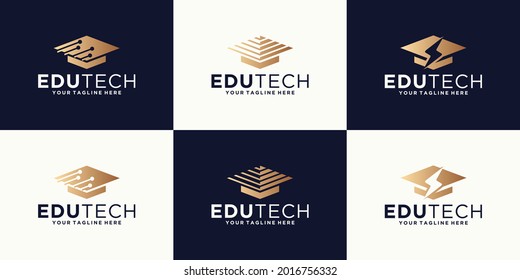 collection of Toga hat logo design inspiration, graduation, university and education