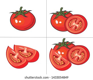 collection of tomatoes illustrator vector icons