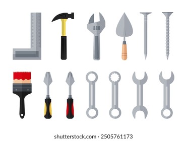 Collection of Tools cartoon, Vector, Illustration.