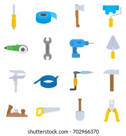 collection of tools for construction and repair, Isolated vector illustration