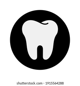 Collection of tooth icon in flat design. Color editable on white background