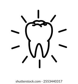 Collection of tooth icon in flat design. color editable .on white background