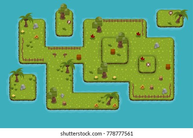 Collection of top down tiles and objects for creating adventure video games