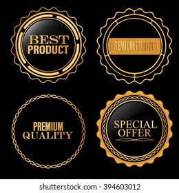 Collection of  top quality badges with gold border