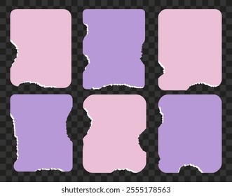 Collection of torn paper rectangular shapes for vector design
