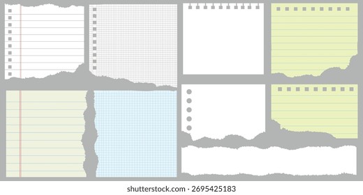 Collection of torn paper shapes in brown tones. Includes star, heart, and various rectangles. Torn paper textures add a rustic, artistic touch. Brown paper theme. Brown element vector