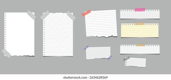 Collection of torn paper sheets vector set	