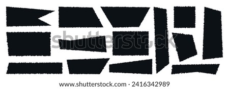 Collection of torn paper for web design. Torn rectangles with sharp shapes for collages, retro style, scuffs. Modern vector illustration.