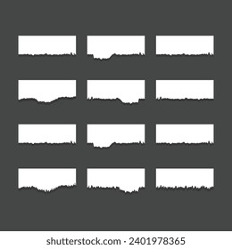 collection of torn ripped paper sheets design