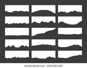 Collection of torn ripped paper sheets vector illustration