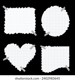 Collection of torn sheets from a notebook. Notes on modern style.