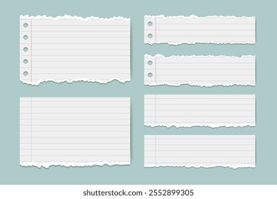 A Collection of Torn White Paper Notes for a Social Media Poster Banner.