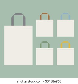 collection of tote eco bags vector.