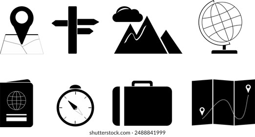 Collection of tour and travel vector icons. Travel and tour icons set. Tourism vector icon. holiday vector icon