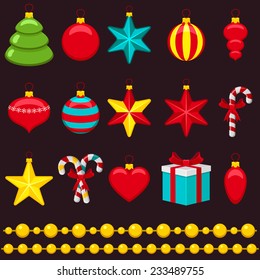 Collection of toys for Christmas tree