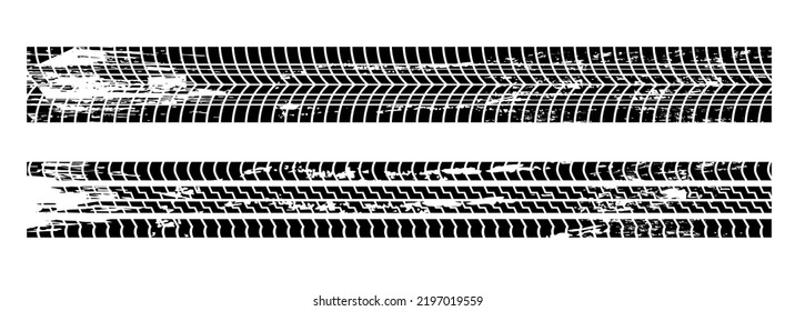 trazas de colección de neumáticos en blanco y negro.  

pistas de neumático negras sobre fondo blanco.pistas de neumático 

con marca de neumático de textura gruesa independiente

