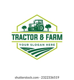 Collection of Tractor and farm logo template, vector set, vector pack