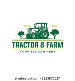 Collection of Tractor and farm logo template, vector set, vector pack