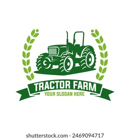 Collection of Tractor and farm logo template, vector