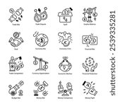 Collection of Trade War Linear Icons 