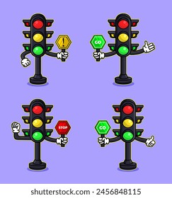 Collection of Traffic light Character with Funny Characters