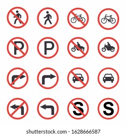 Collection Traffic Signs Roads Public Spaces Stock Vector (Royalty Free ...