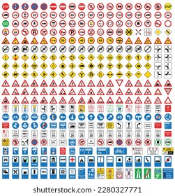 Collection of traffic signs vector