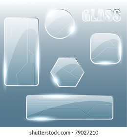 Collection of transparent glass banners (Eps10);