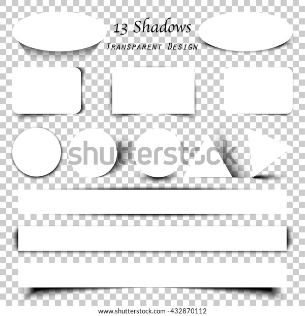 Collection of transparent\
shadows. Vector blank paper on different shadow elements for your\
design.