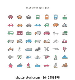 COLLECTION OF TRANSPORT LINE ICONS