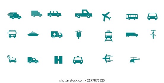 Collection of Transportation icons design