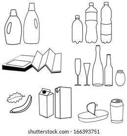 Collection of trash icon (vector illustration)