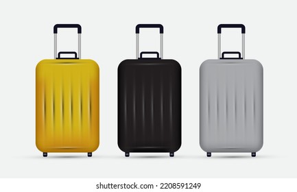 Collection of travel bag or suitcase icon vector