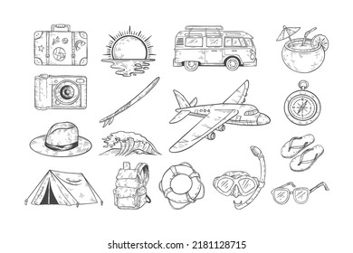 Collection of Travel Handdrawn Illustration