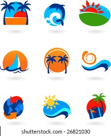 collection of travel icons