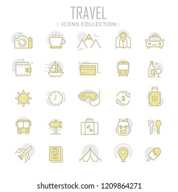 Collection of travel thin line icons. Vector eps 10