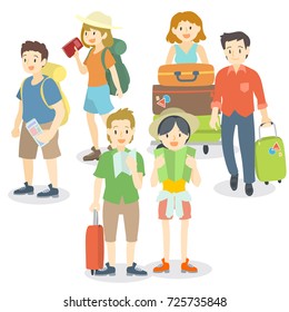 Collection Travelling People Stock Vector (Royalty Free) 725735848 ...