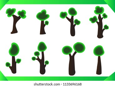 Collection of tree illustrations