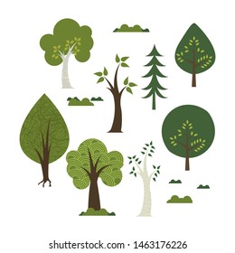 
Collection of tree illustrations. Can be used to describe the topic of nature or a healthy lifestyle.