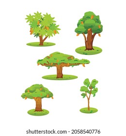 Collection of tree illustrations. Can be used to describe any nature or healthy lifestyle topic.