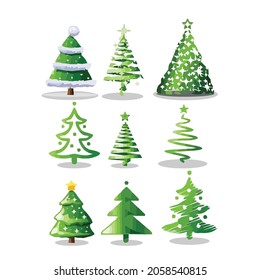 Collection of tree illustrations. Can be used to describe any nature or healthy lifestyle topic.