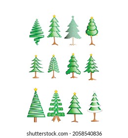 Colección de ilustraciones de árbol. Se puede usar para describir cualquier tema de la naturaleza o estilo de vida saludable.