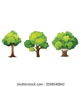 Colección de ilustraciones de árbol. Se puede usar para describir cualquier tema de la naturaleza o estilo de vida saludable.